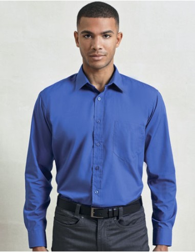 PRE-PR200-Mens Poplin Long Sleeve Shirt